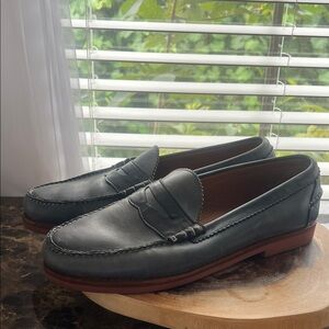 Classic Blue Leather Loafers